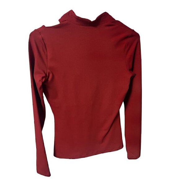 Susana Monaco Cut Out Red Long Sleeve Top, NWOT, Work Attier, Size S - Picture 4 of 6